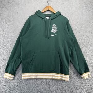 Michigan State Sweatshirt Men's XL Green Hoodie Gruff Sparty Spartans Nike Logo